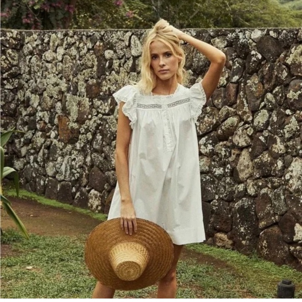 Doen Elena Mini Dress in salt EUC